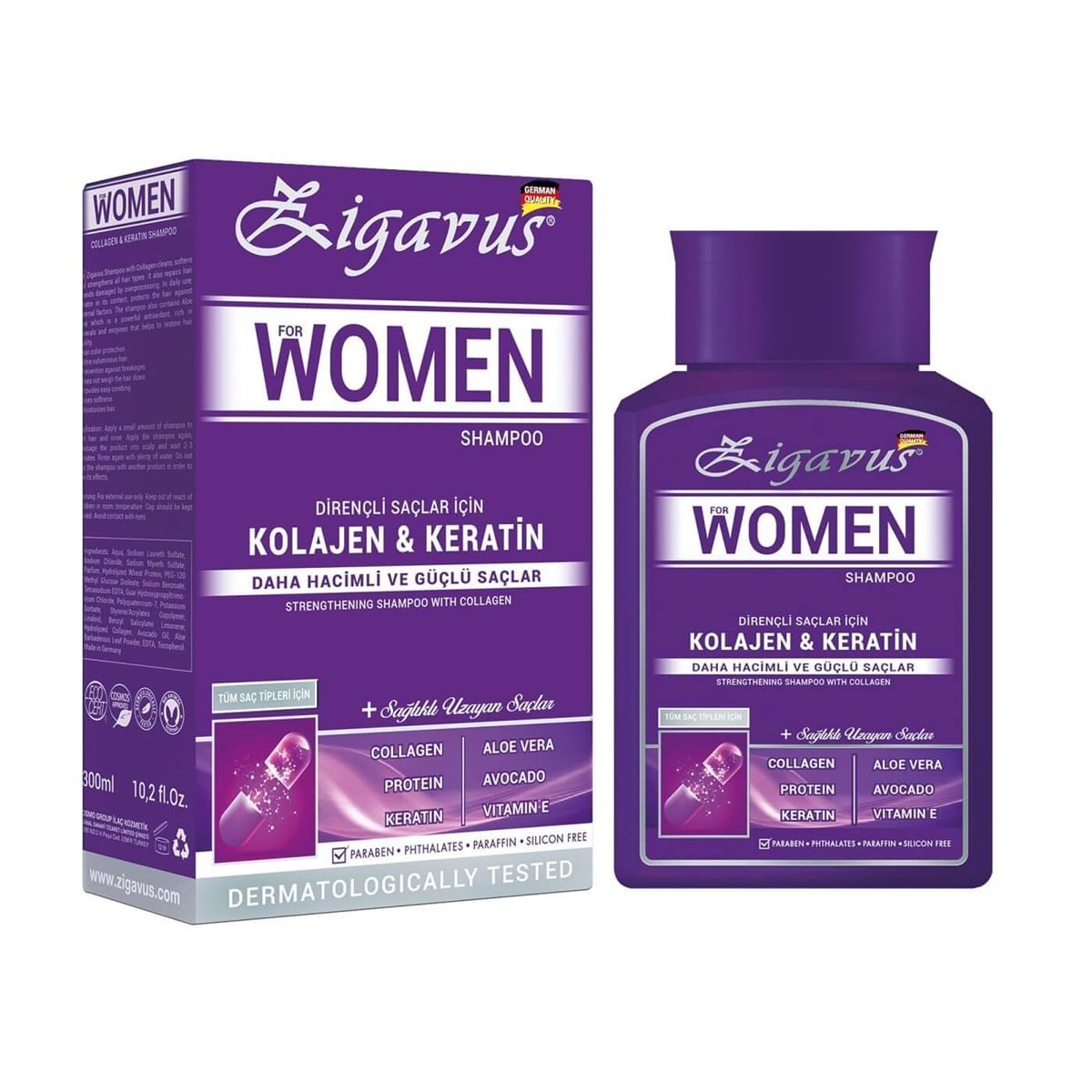 ZIGAVUS SAMPUAN 300ML WOMEN KOLAJEN VE KERATIN SAMPUAN 300ML