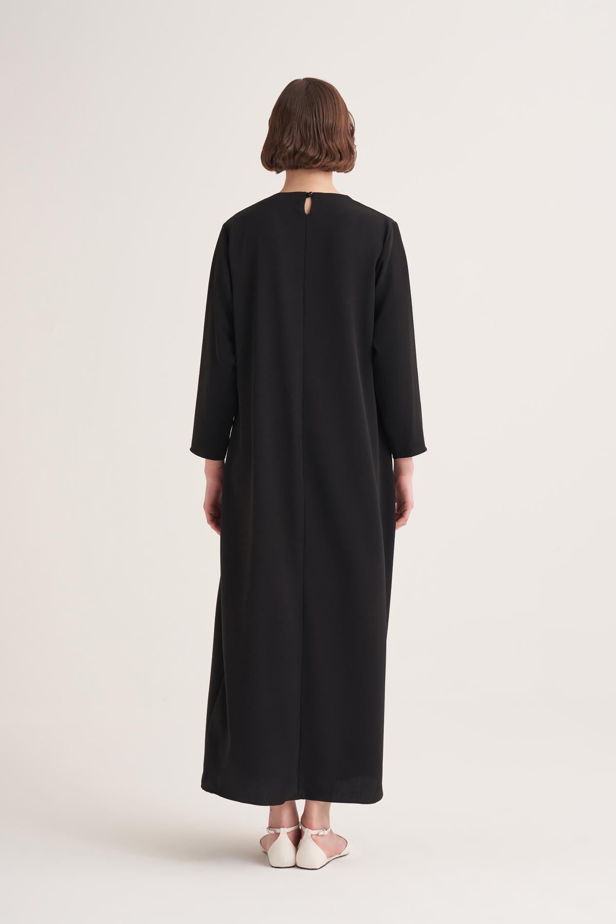 CREPE DRESS-BLACK