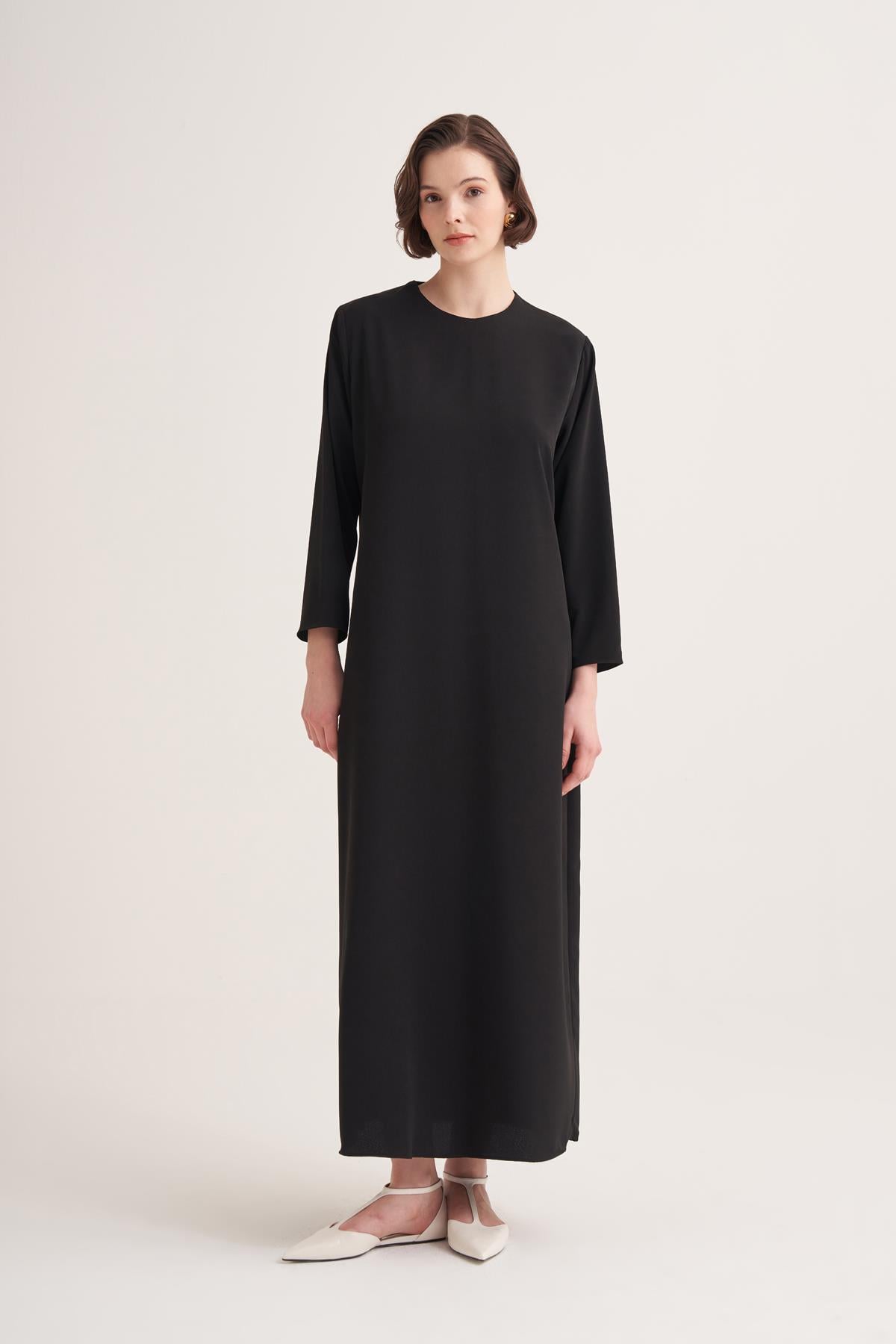 CREPE DRESS-BLACK