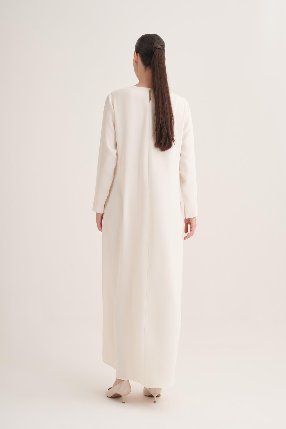 CREPE DRESS-CREAM