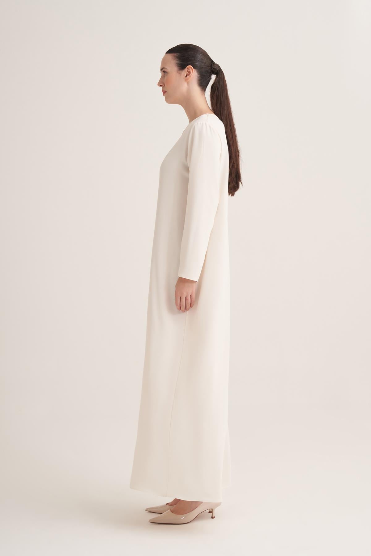 CREPE DRESS-CREAM