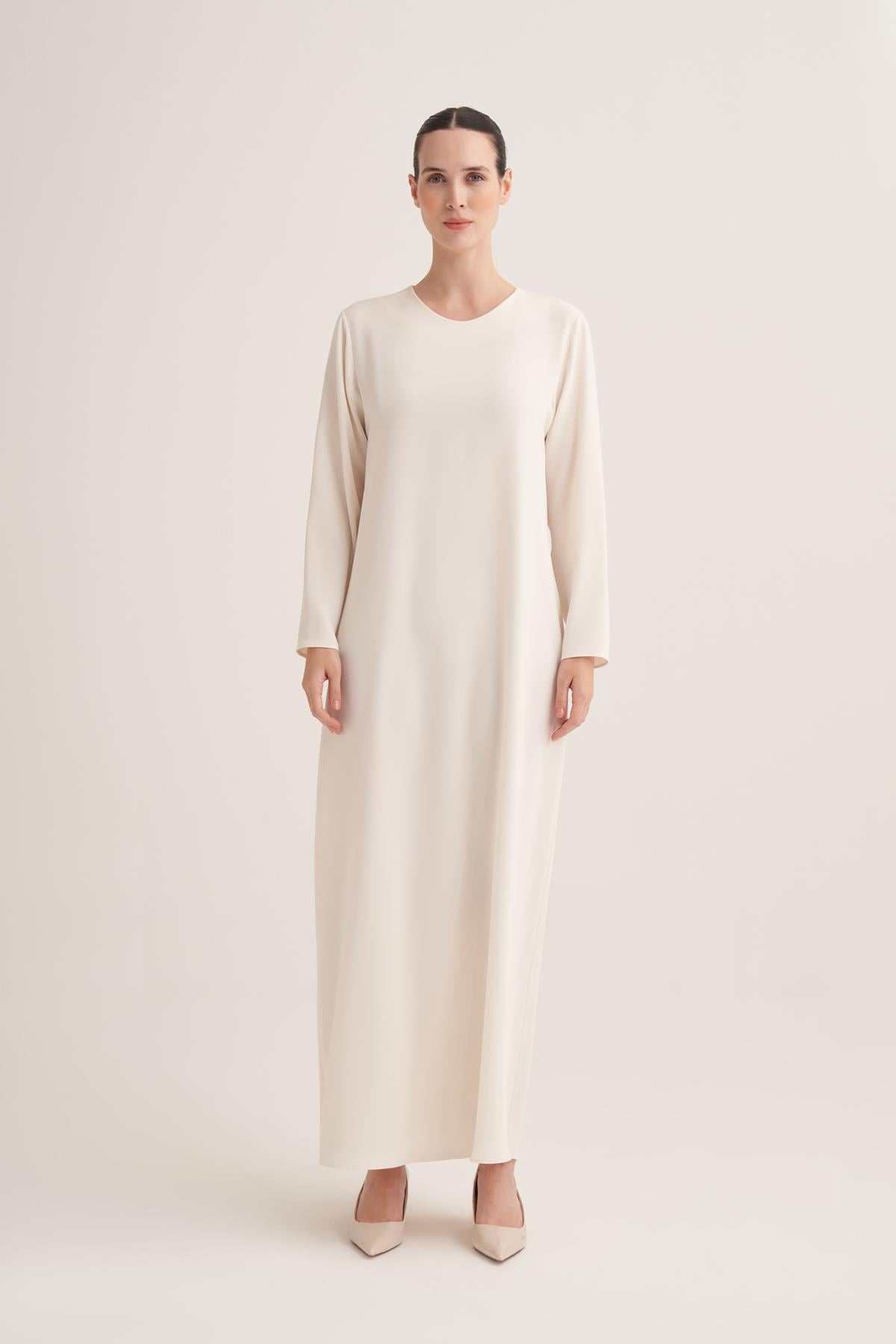 CREPE DRESS-CREAM