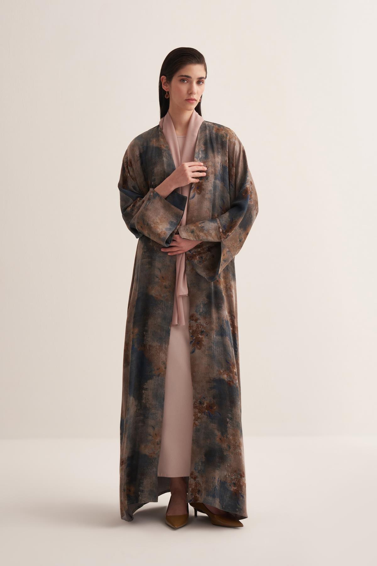 CUPRO FLOWERS ABAYA & SCARF