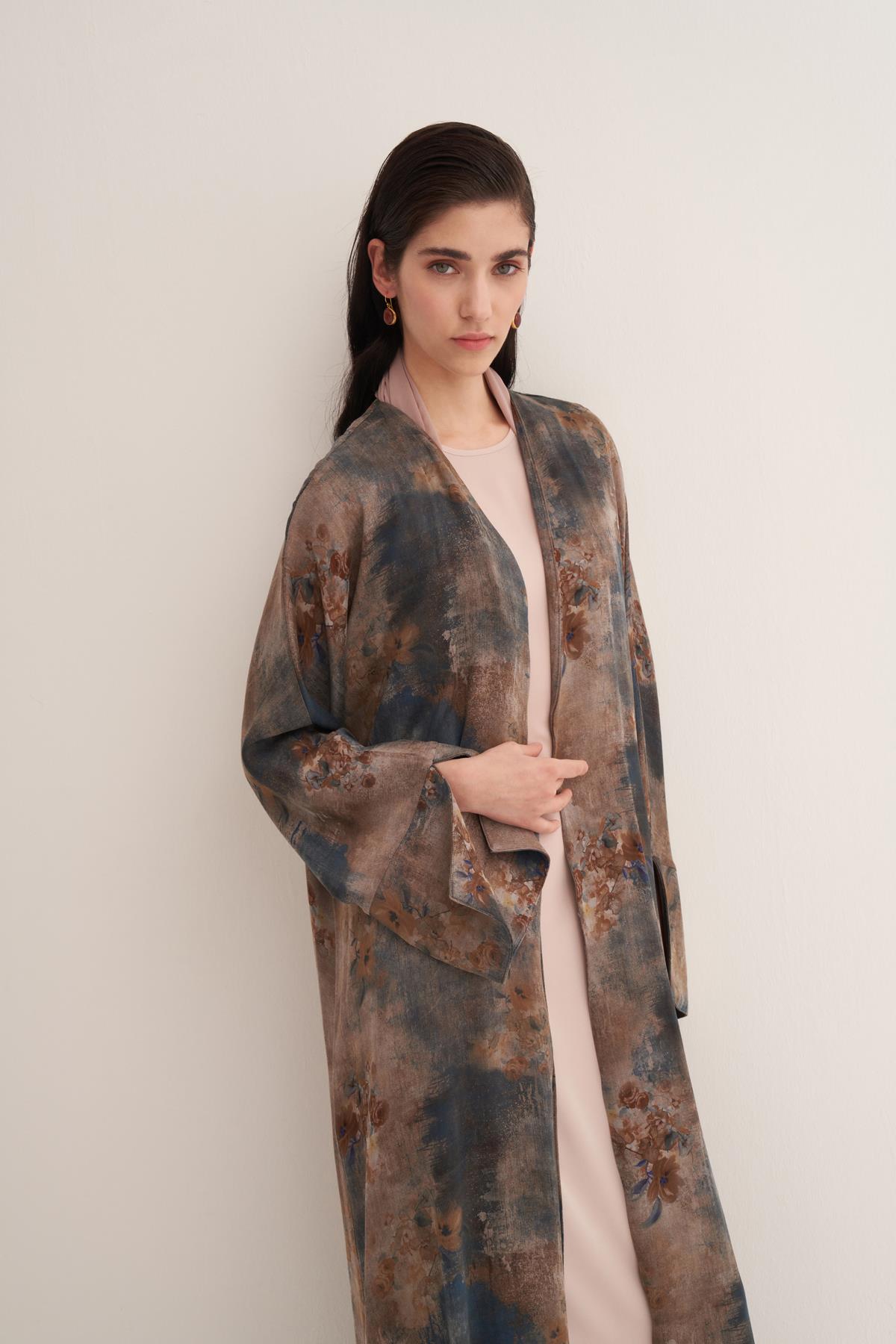CUPRO FLOWERS ABAYA & SCARF