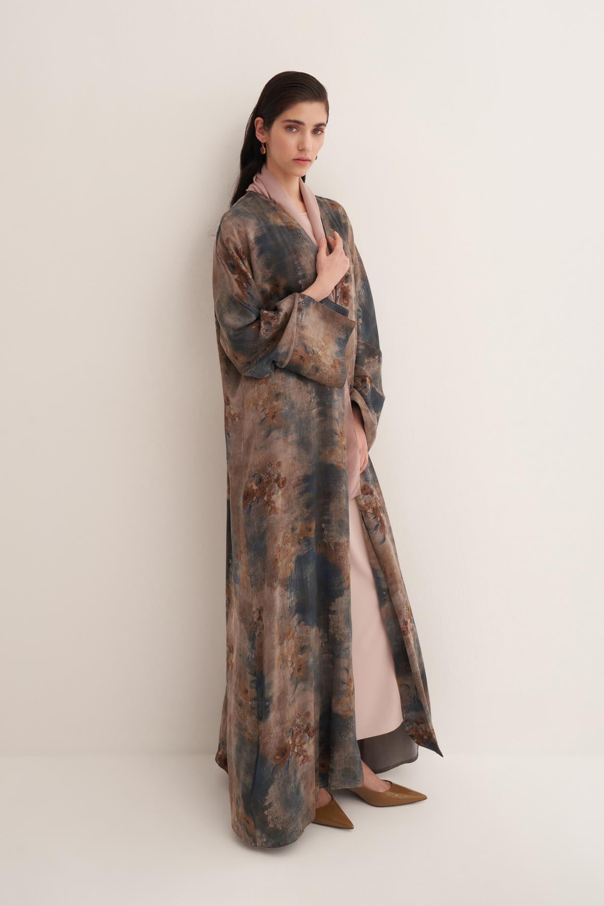 CUPRO FLOWERS ABAYA & SCARF