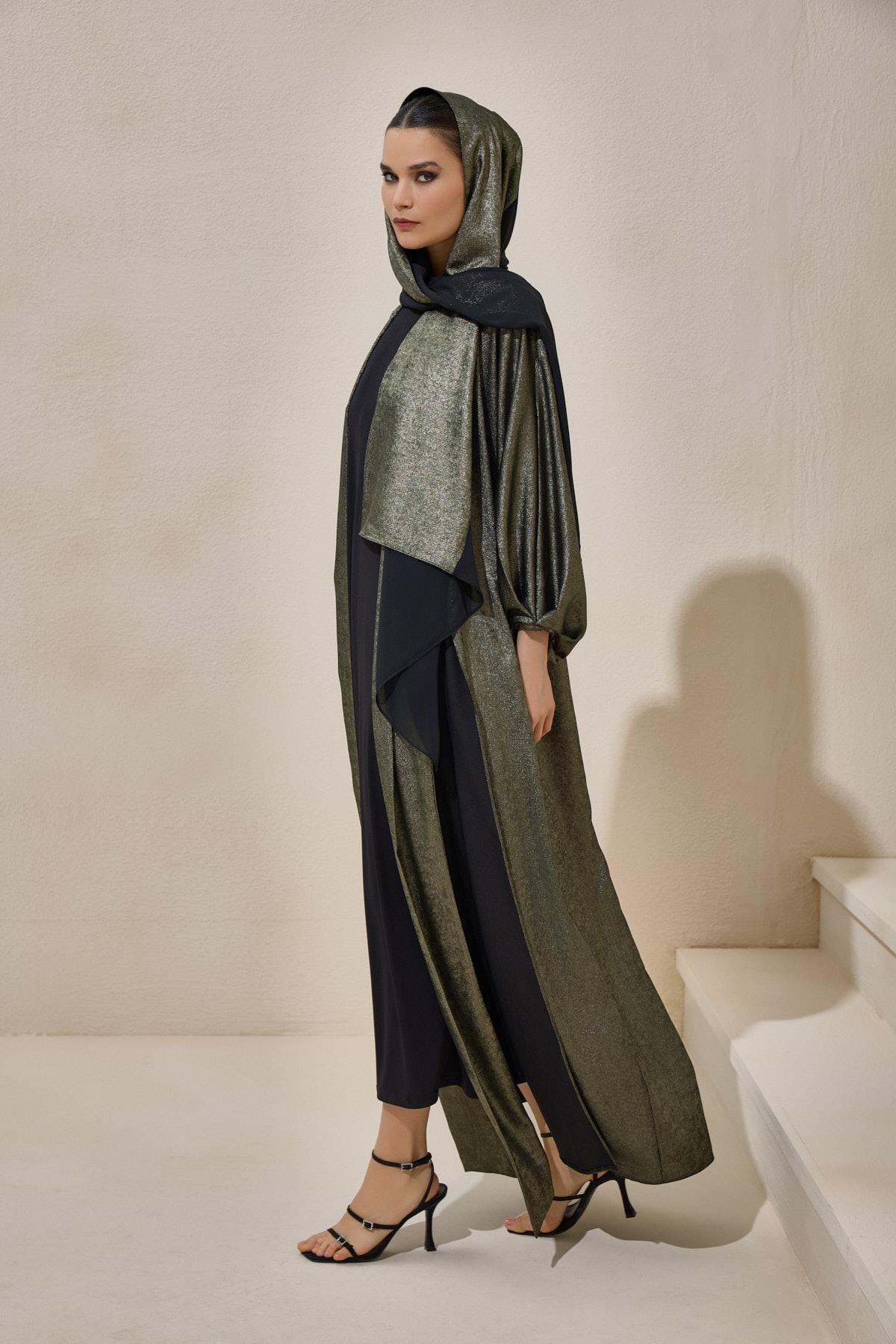 DARK GOLD ABAYA SET