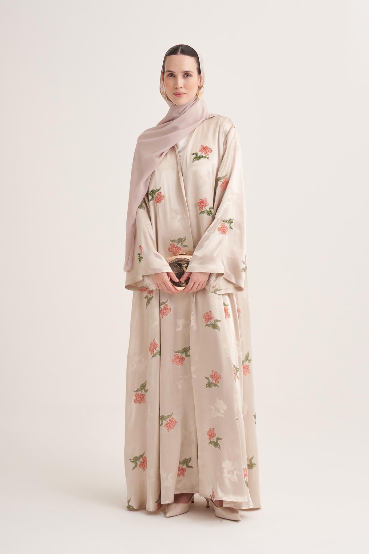 DOLCE CHIC ABAYA & SCARF-BEIGE