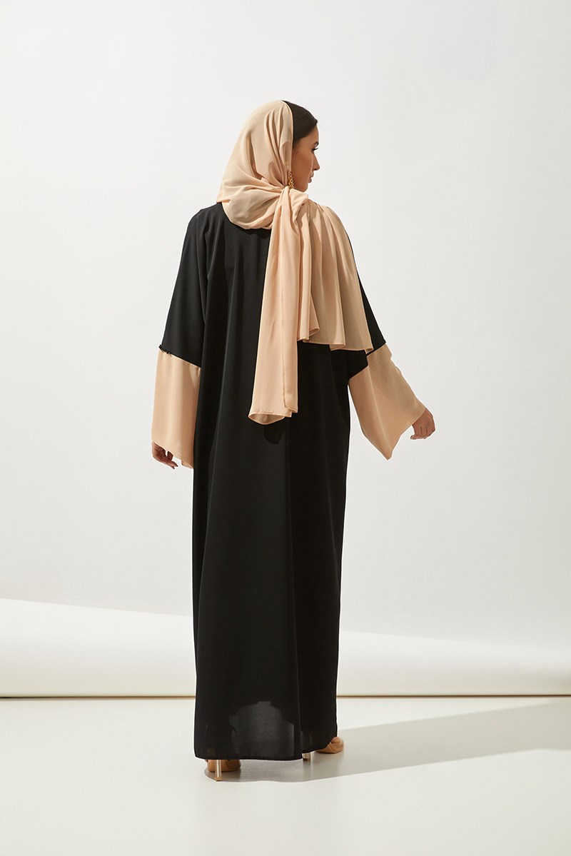 FARAH ABAYA HANDMADE-BLACK CAMEL
