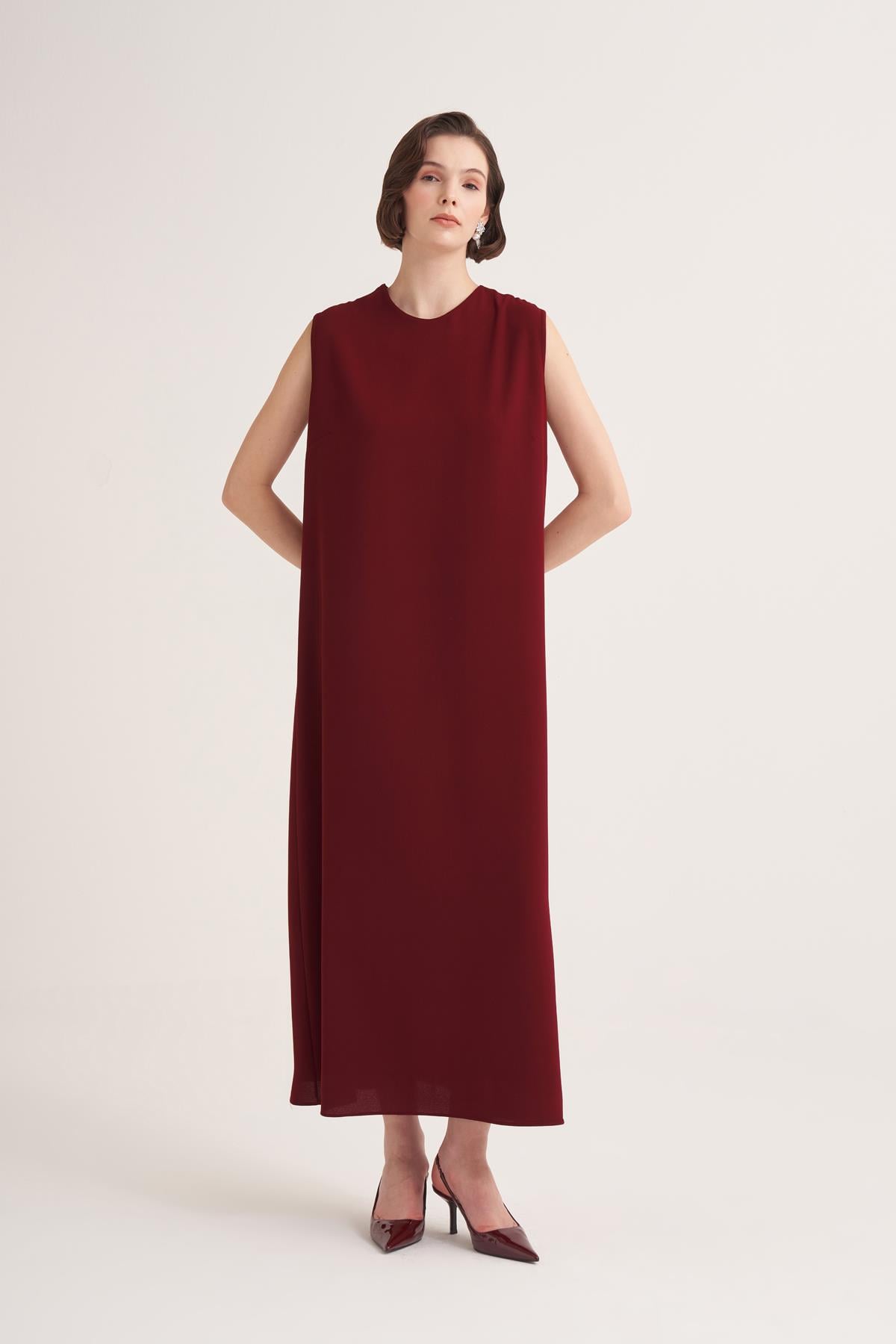 LINA DRESS-BURGUNDY
