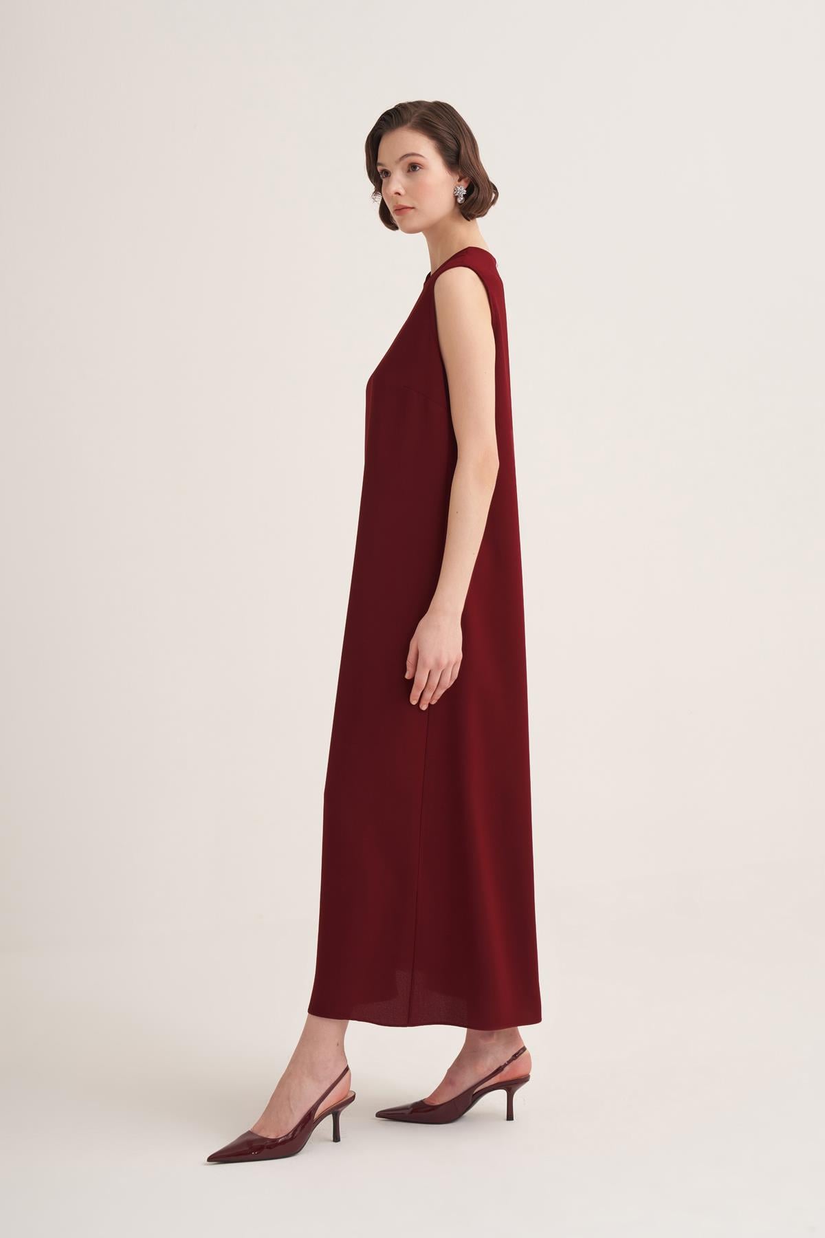 LINA DRESS-BURGUNDY