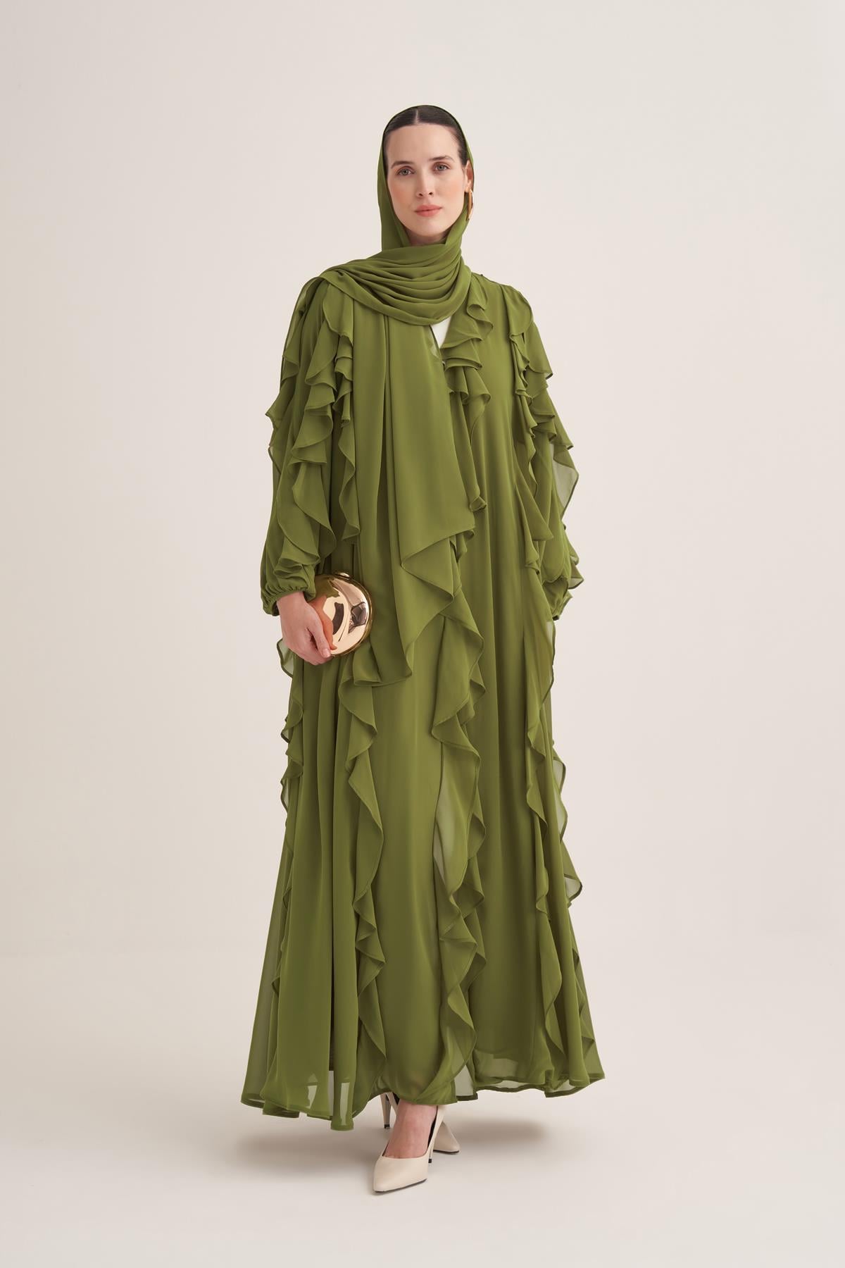 LOLA ABAYA & SCARF-GREEN
