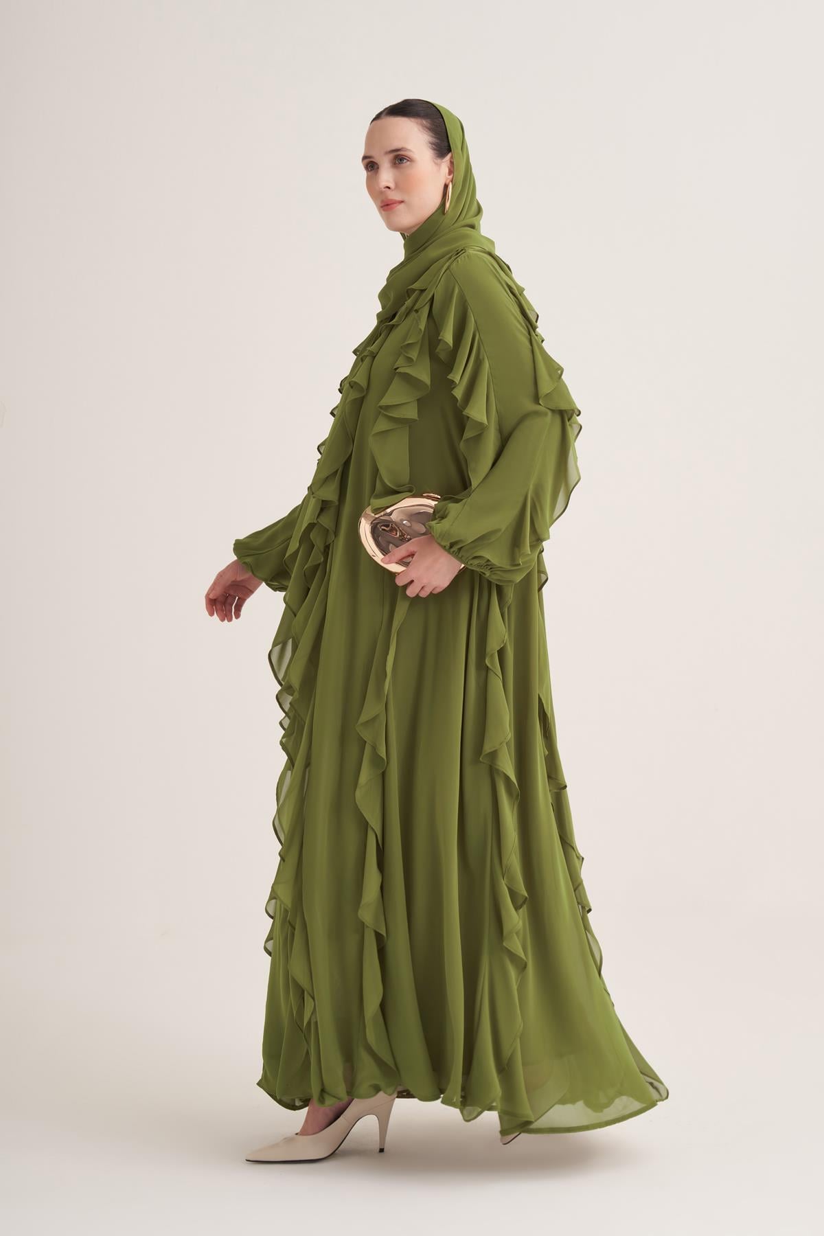 LOLA ABAYA & SCARF-GREEN