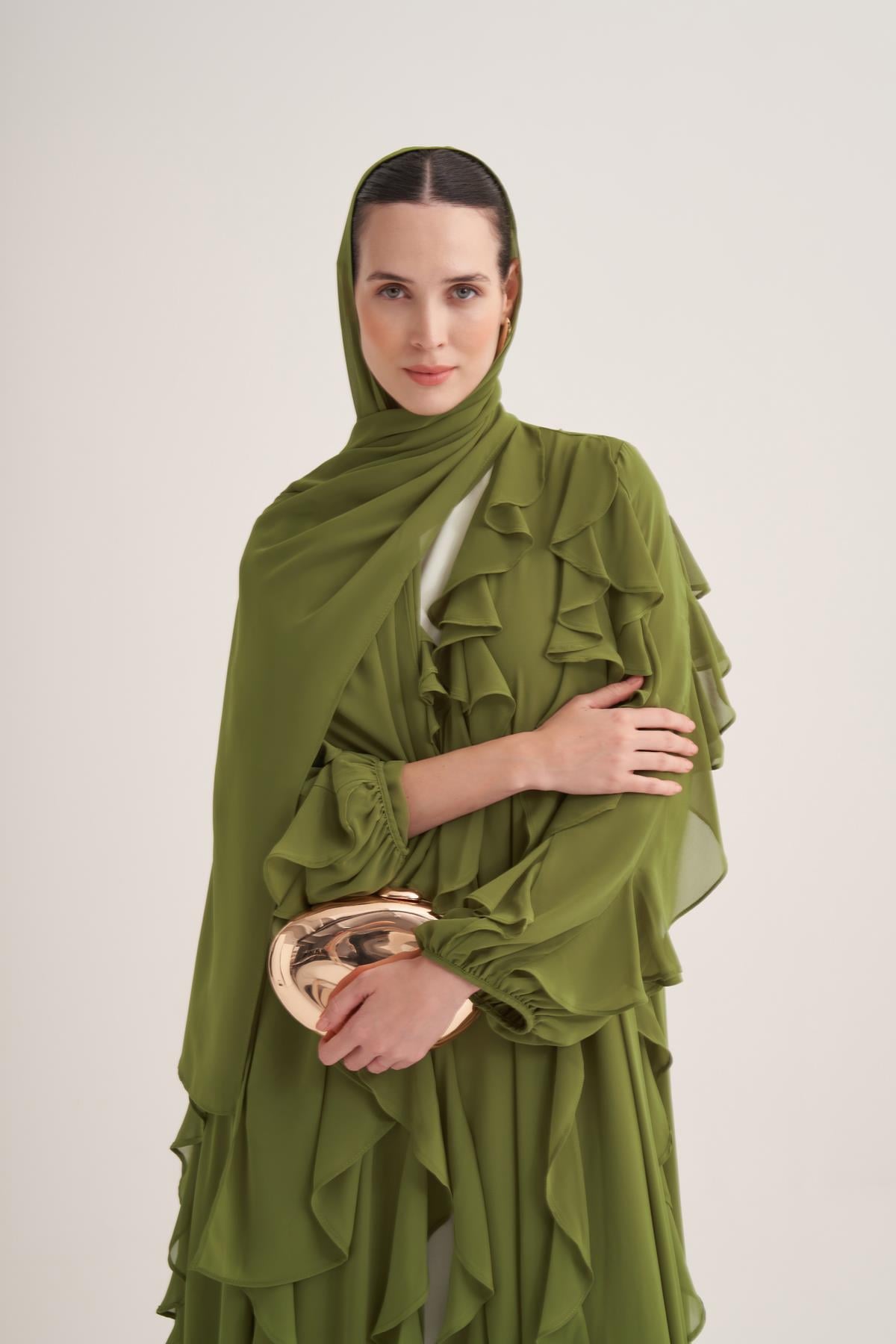 LOLA ABAYA & SCARF-GREEN