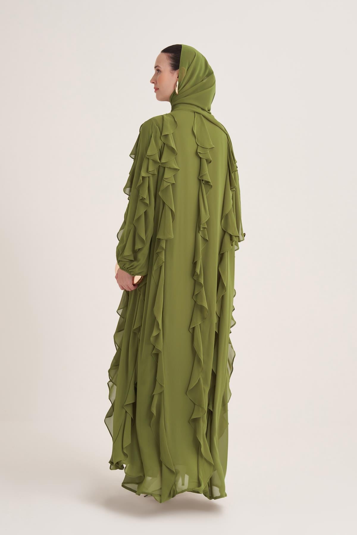 LOLA ABAYA & SCARF-GREEN