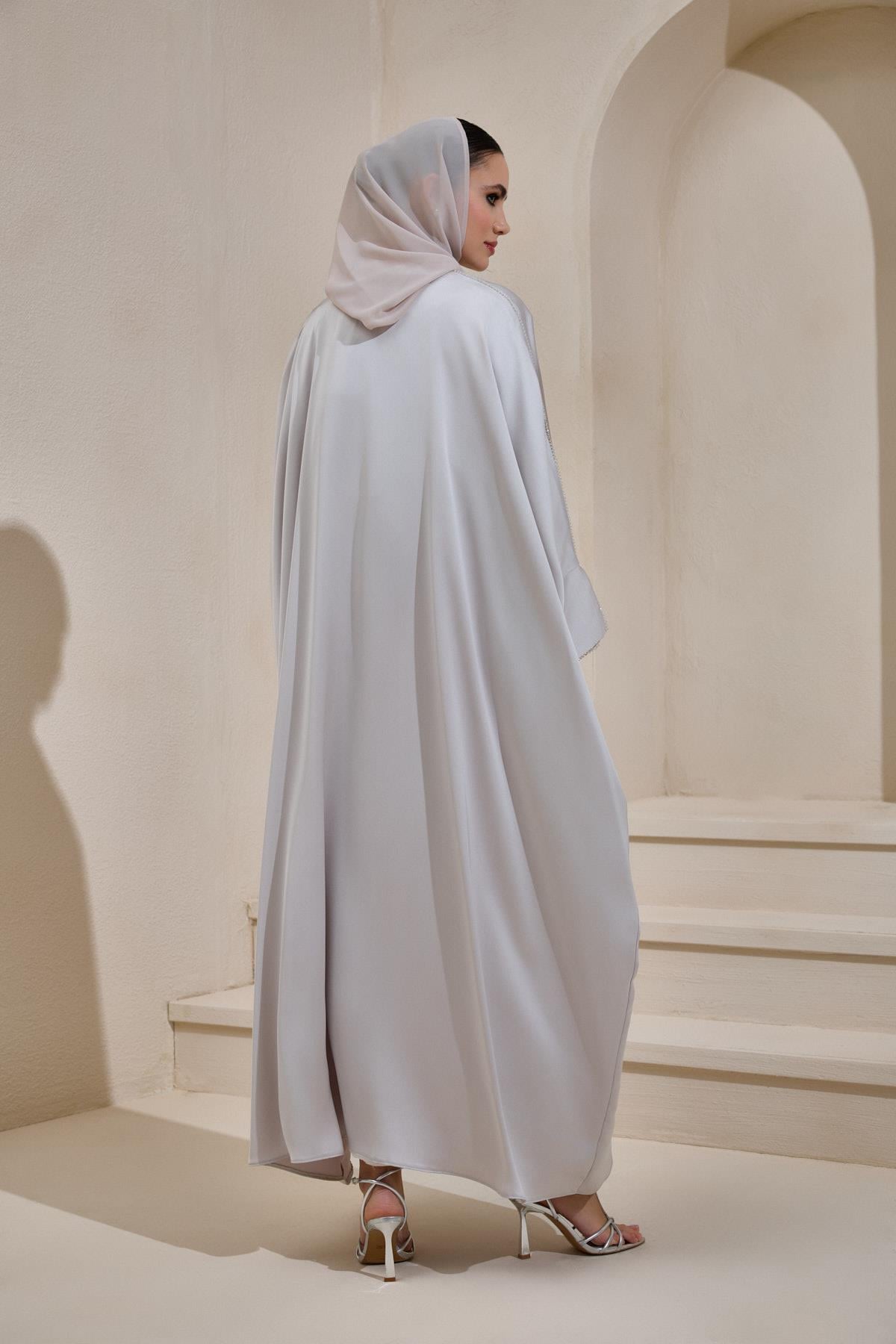 LUXURY SATIN ABAYA MINK 