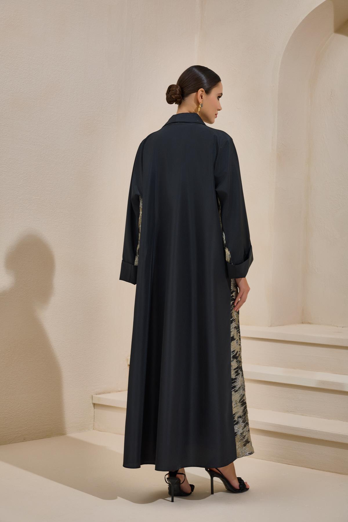 NORAH TAFFETA ABAYA BLACK