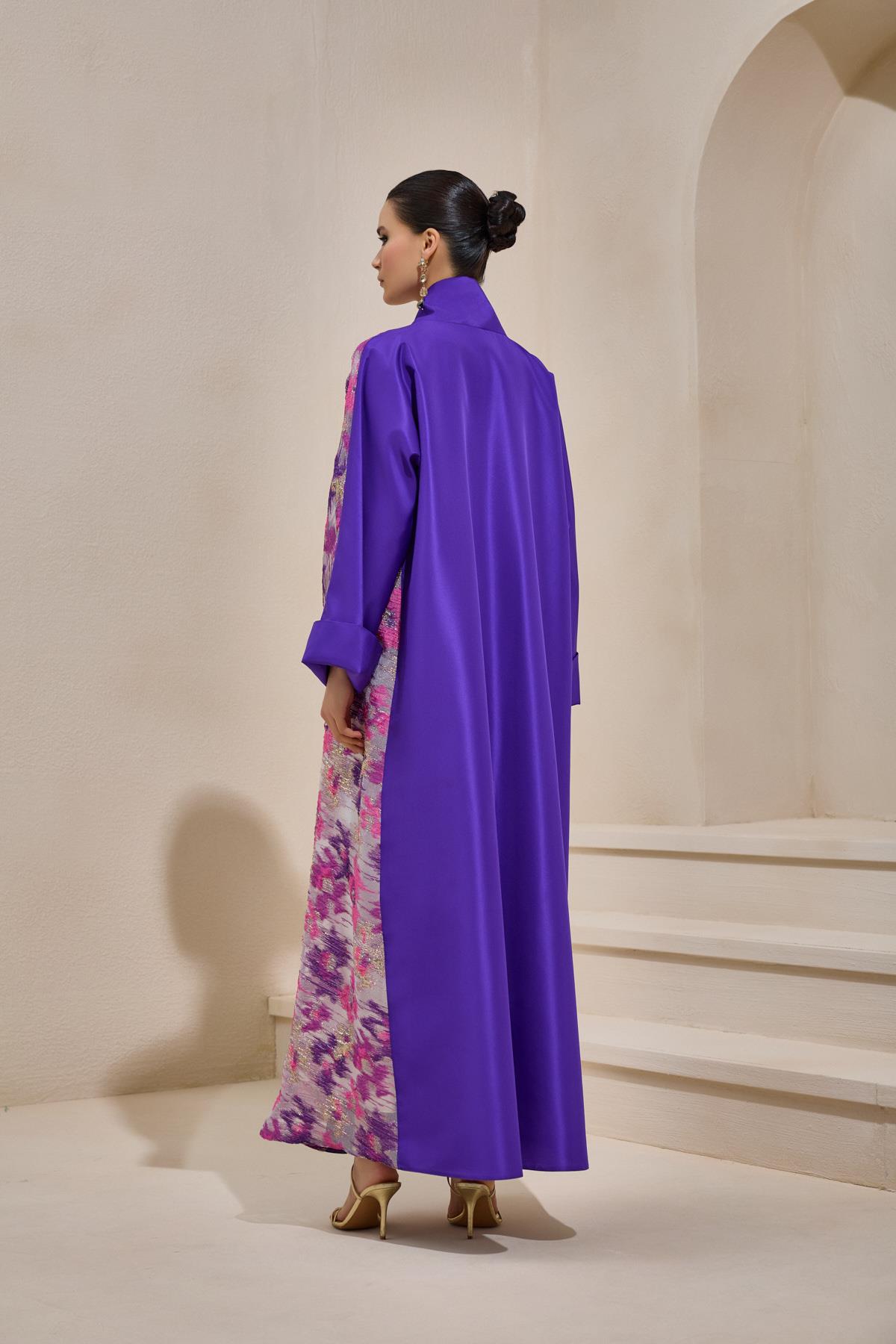 NORAH TAFFETA ABAYA PURPLE