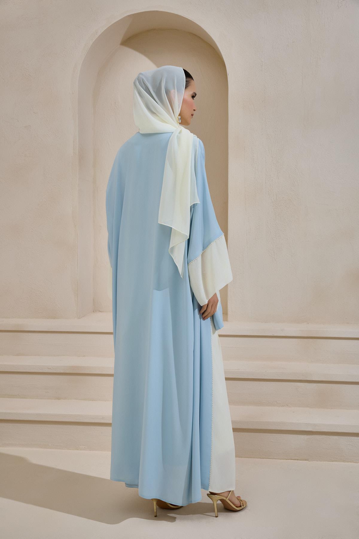 PEARL SAHRA ABAYA SET LIGHT BLUE