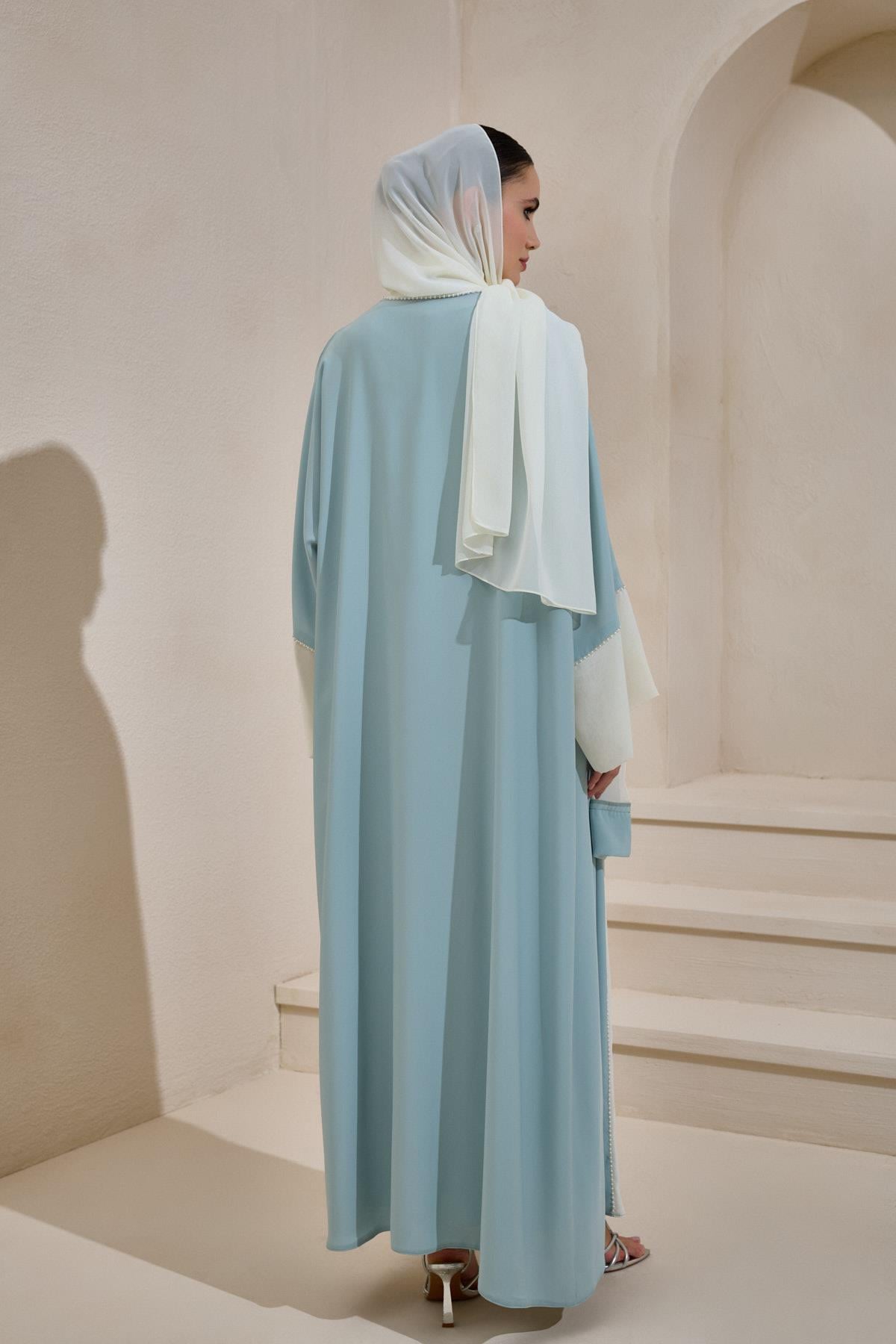 PEARL SAHRA ABAYA SET MINT GREEN