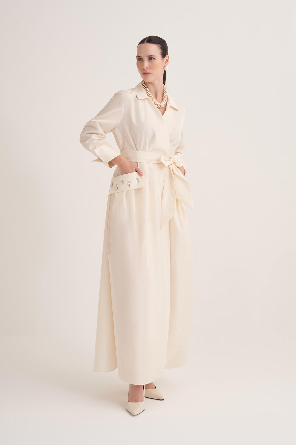 SAMRA ABAYA-CREAM
