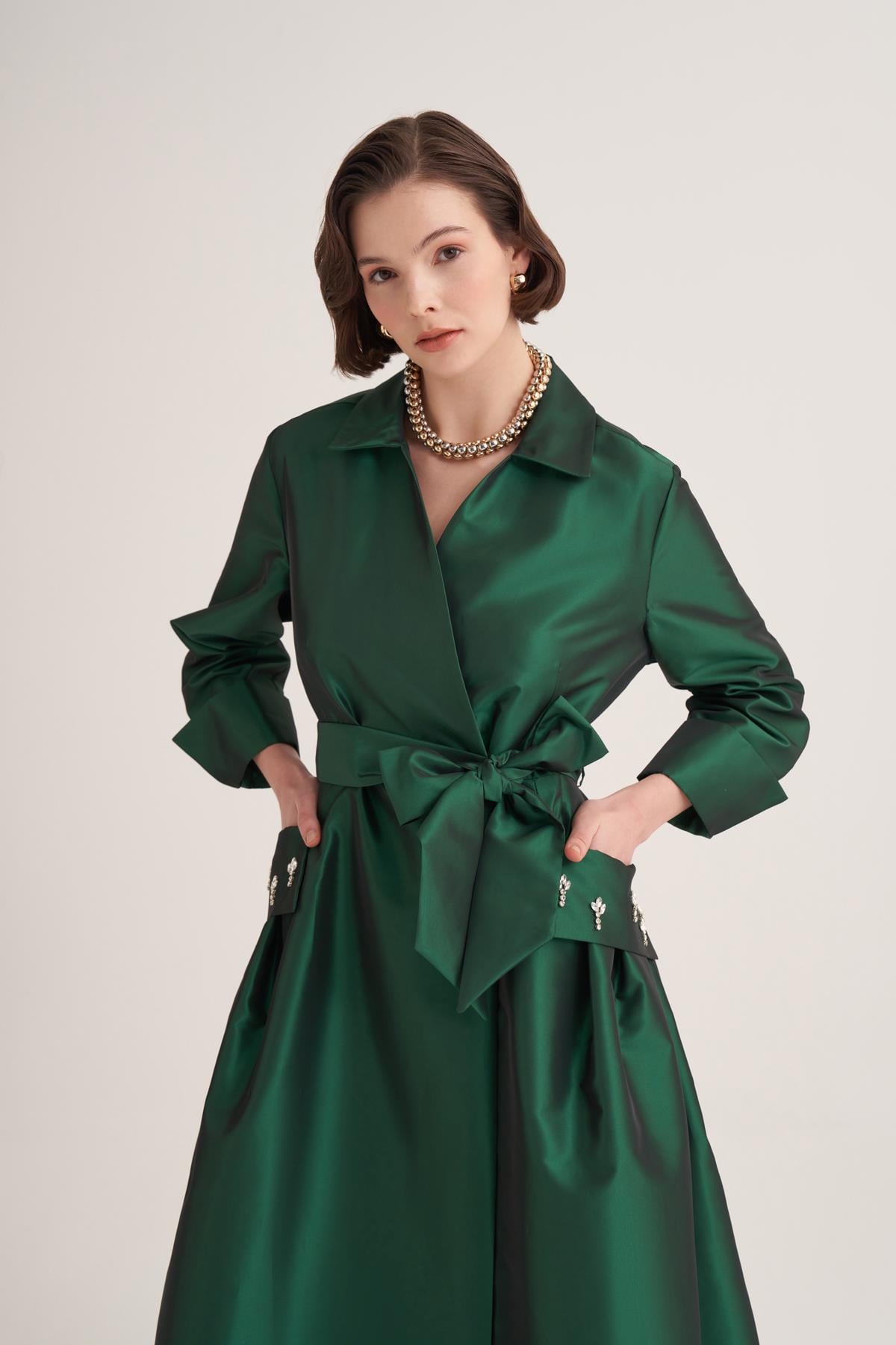 SAMRA ABAYA-EMERALD GREEN