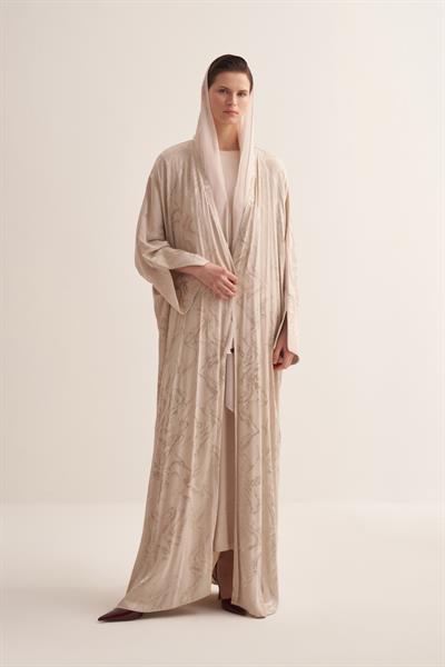 Bella Viscose Abaya Set-Beige