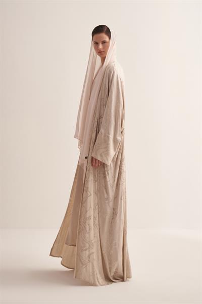 Bella Viscose Abaya Set-Beige