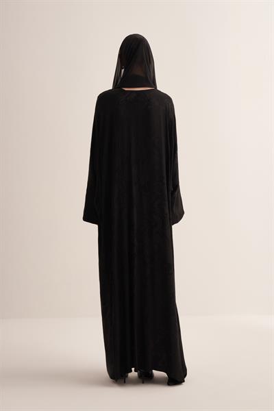 Bella Viscose Abaya Set-Black