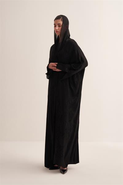 Bella Viscose Abaya Set-Black
