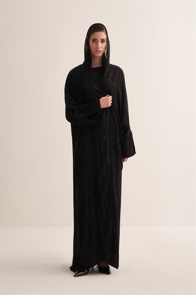 Bella Viscose Abaya Set-Black