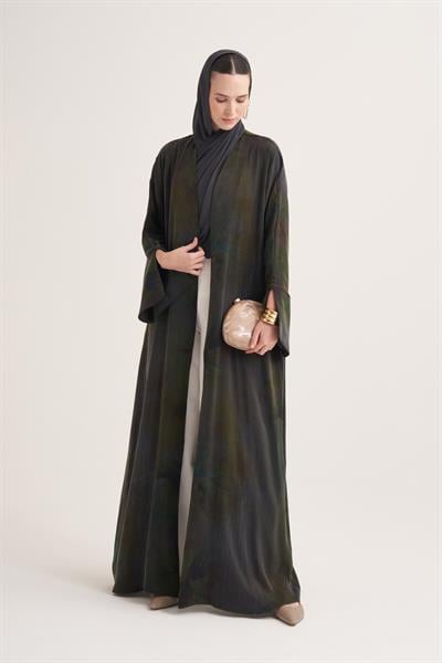 BEREN CUPRO ABAYA & SCARF-GREEN MIX