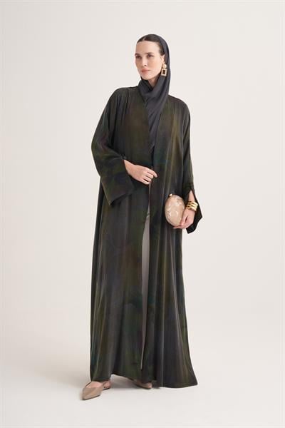 BEREN CUPRO ABAYA & SCARF-GREEN MIX