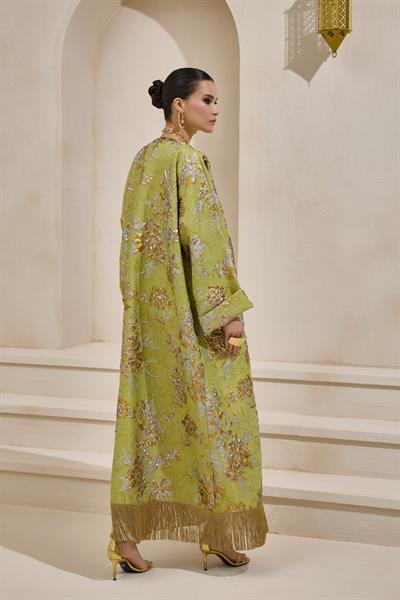 BROCADE ABAYA LIGHT GREEN