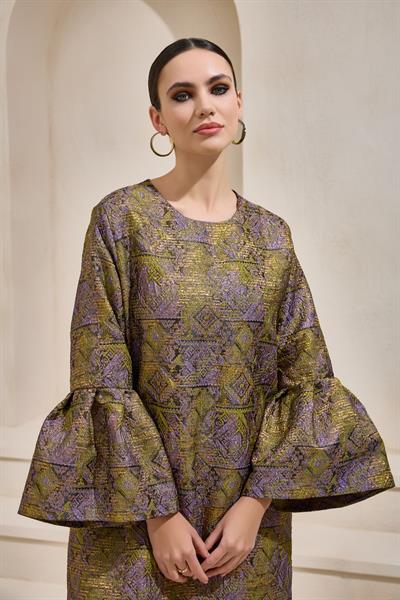 BROCADE MAXI DRESS GREEN