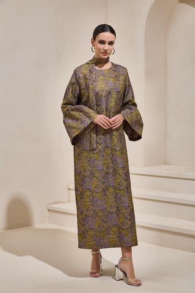 BROCADE MAXI DRESS GREEN