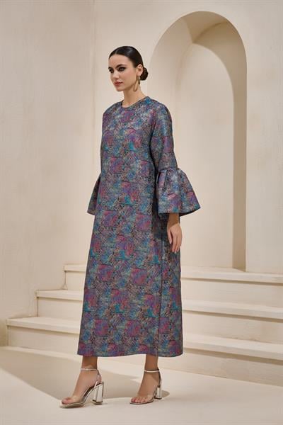 BROCADE MAXI DRESS PINK