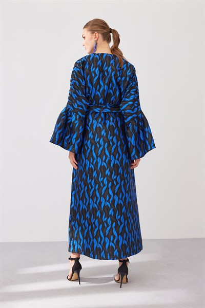 Brokar Abaya - Black Blue