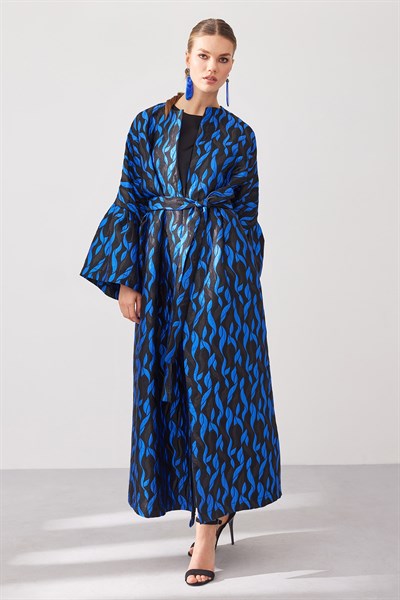 Brokar Abaya - Black Blue