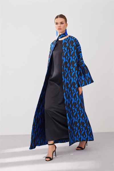 Brokar Abaya - Black Blue