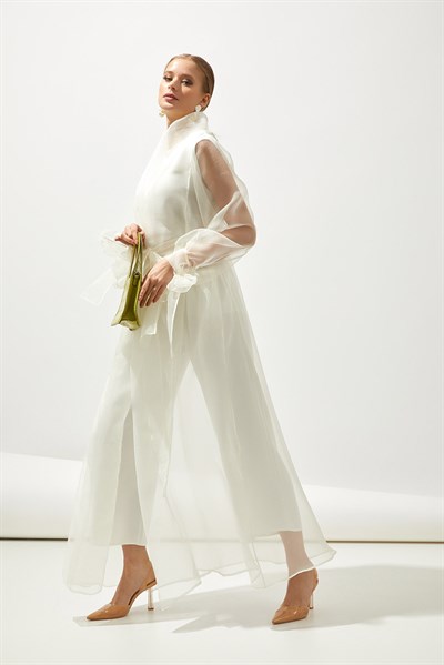 BUTTERFLY ABAYA-WHİTE