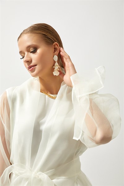 BUTTERFLY ABAYA-WHİTE