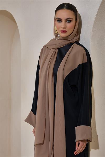 CASUAL ABAYA-BLACK BROWN