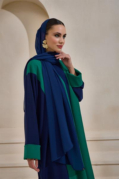 CASUAL ABAYA-NAVY BLUE GREEN