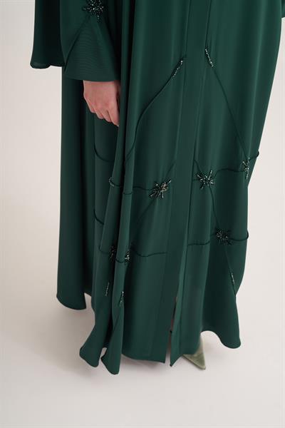 CLASSIC STONE ABAYA & SCARF -  GREEN