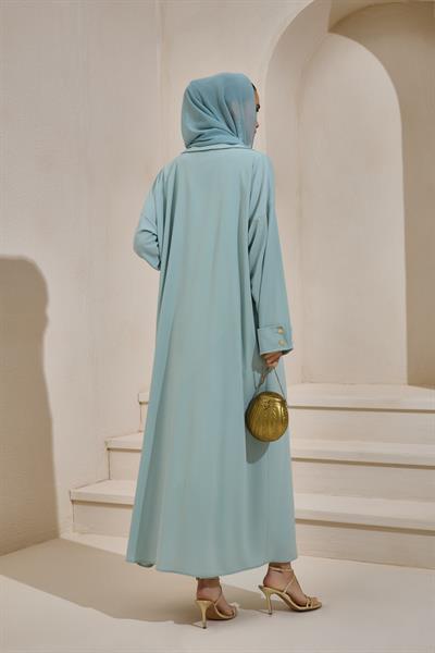CREPE TRENCH ABAYA MINT GREEN