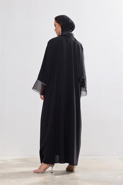 Crystal Stone Abaya - BLACK