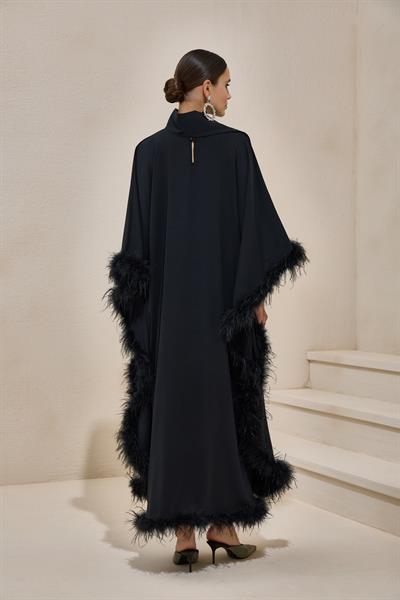DİVA FEATHER KAFTAN BLACK