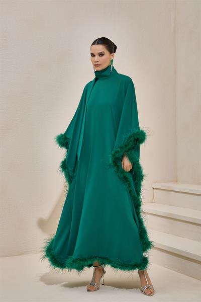 DİVA FEATHER KAFTAN EMERALD