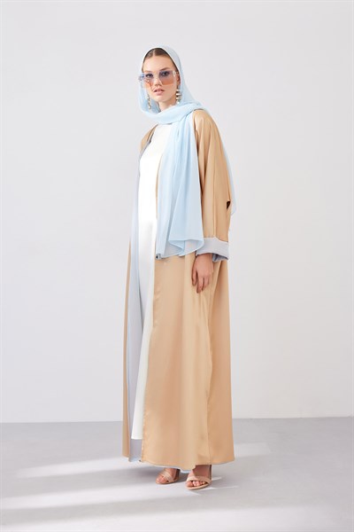 DOUBLE FACE ABAYA SET-BEIGE