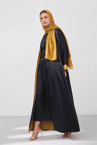 DOUBLE FACE ABAYA SET-BLACK